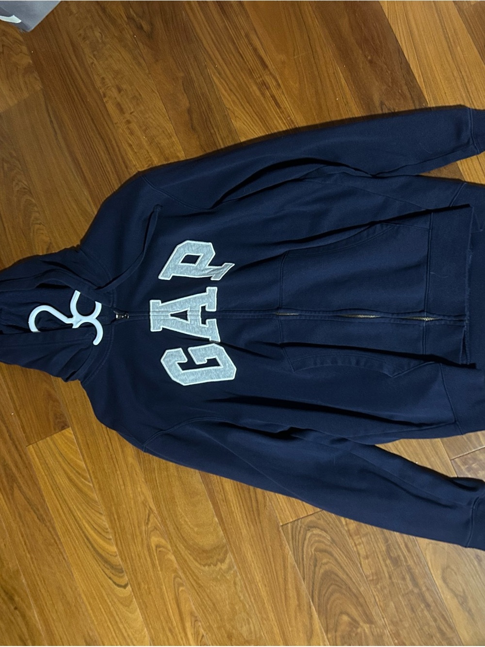 GAP Men's Navy Full-Zip Logo Hoodie